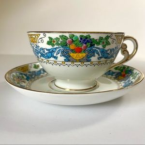 22k Gold Trimmed Adderley Teacup/Saucer